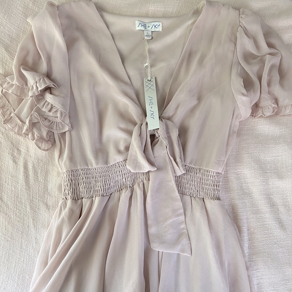 NWT She & Sky Ruffled Dress